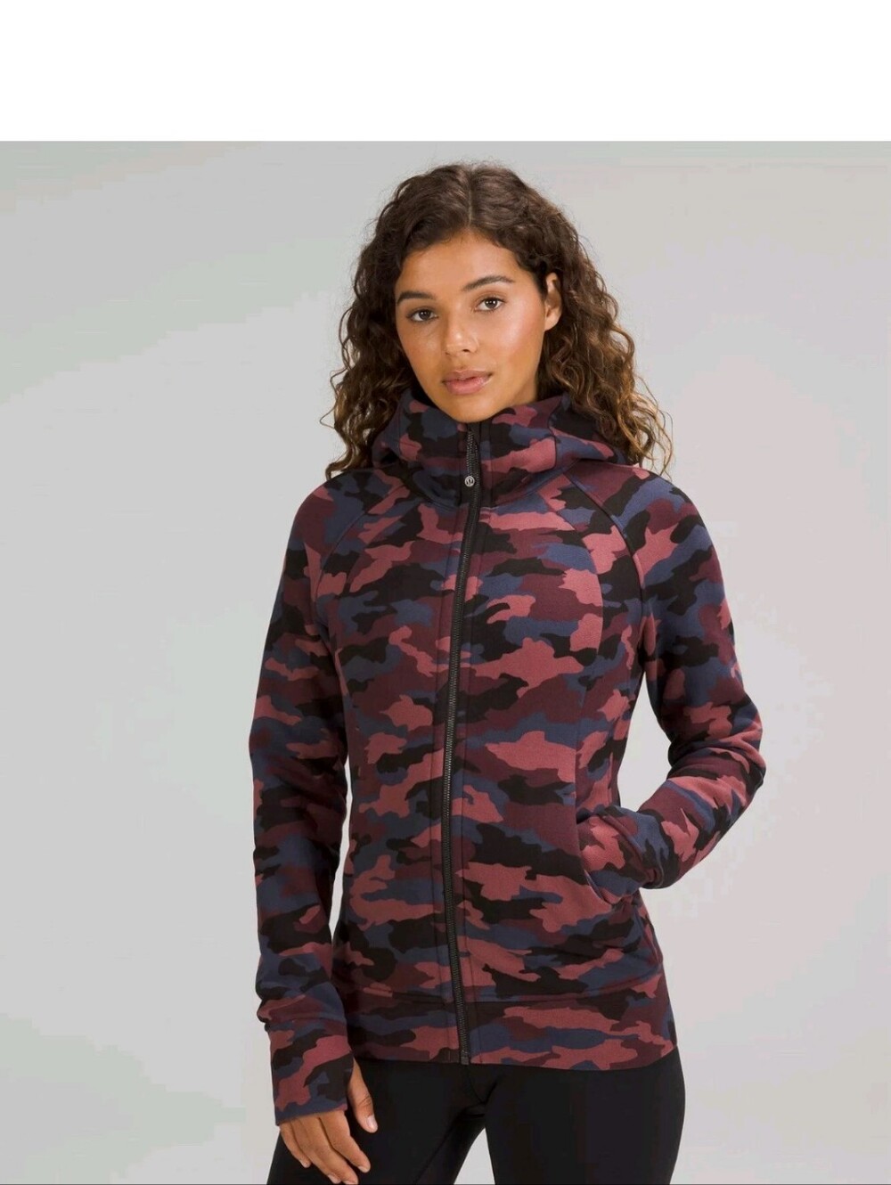 Lululemon Scuba Full-Zip Hoodie Size 4 Heritage 365 Camo in Smoky Red Night Sea